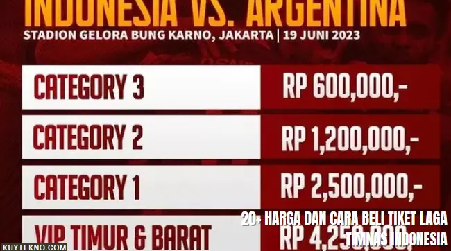 20+ Harga dan Cara Beli Tiket Laga Timnas Indonesia